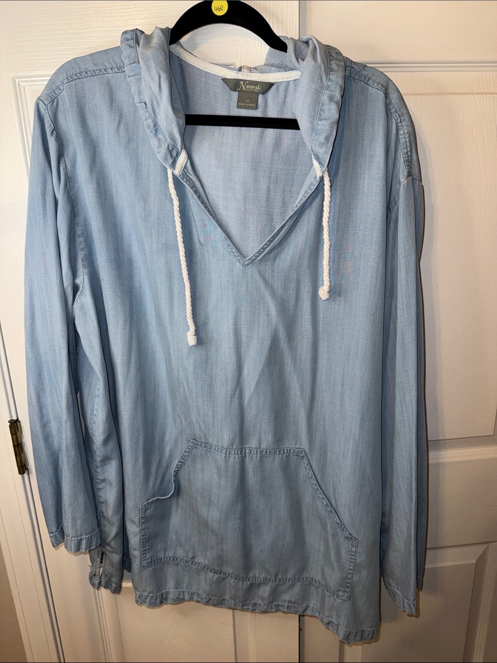 Natural Reflections Light Blue Hooded Pullover Sweatshirt